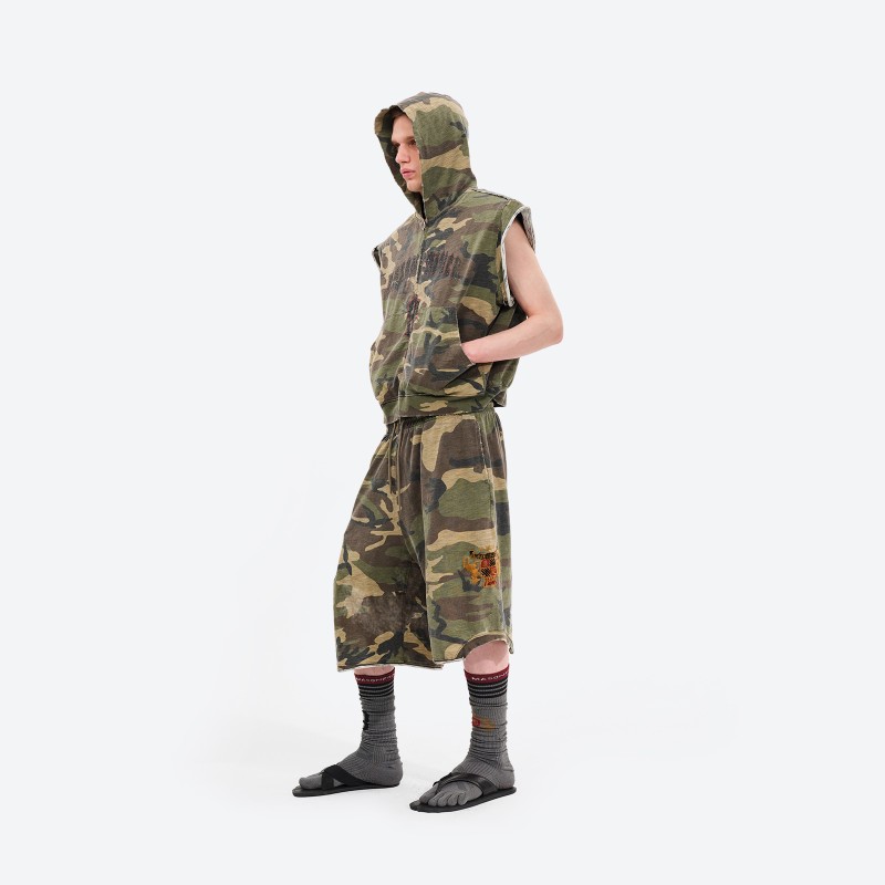 Camo Zip-Up Hooded Vest
